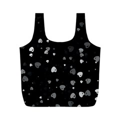 Black And White Hearts Full Print Recycle Bags (m)  by TRENDYcouture