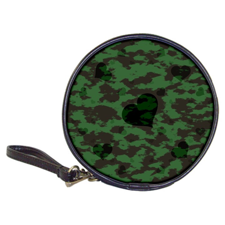 Green Camo Hearts Classic 20-CD Wallets