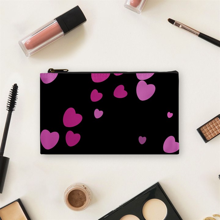 Pink Hearts Cosmetic Bag (Small) 