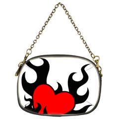 Black And Red Flaming Heart Chain Purses (one Side)  by TRENDYcouture