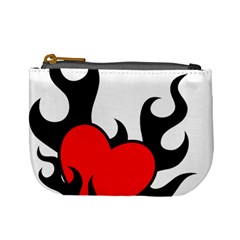 Black And Red Flaming Heart Mini Coin Purses by TRENDYcouture