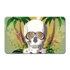 Funny Skull With Sunglasses And Palm Magnet (rectangular)