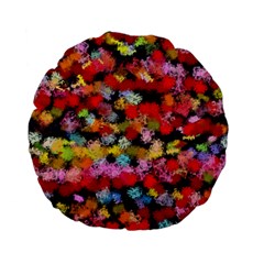 Colorful Brush Strokes                                             	standard 15  Premium Flano Round Cushion