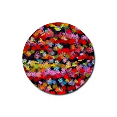 Colorful Brush Strokes                                             			rubber Coaster (round) by LalyLauraFLM