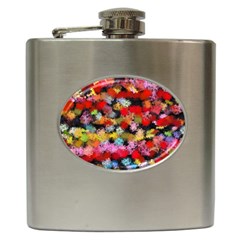 Colorful Brush Strokes                                             			hip Flask (6 Oz) by LalyLauraFLM