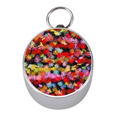 Colorful Brush Strokes                                             			silver Compass (mini)