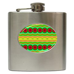 Circles And Waves                                              			hip Flask (6 Oz) by LalyLauraFLM