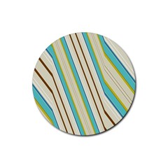 Bent Stripes                                               			rubber Coaster (round) by LalyLauraFLM