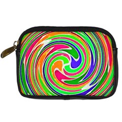 Colorful Whirlpool Watercolors                                                	digital Camera Leather Case by LalyLauraFLM