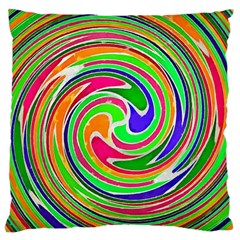 Colorful Whirlpool Watercolors                                                	large Flano Cushion Case (two Sides) by LalyLauraFLM