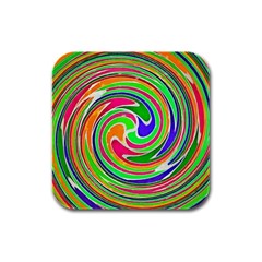 Colorful Whirlpool Watercolors                                                			rubber Square Coaster (4 Pack by LalyLauraFLM