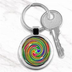 Colorful Whirlpool Watercolors                                                			key Chain (round) by LalyLauraFLM