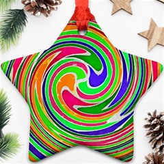 Colorful Whirlpool Watercolors                                                			ornament (star) by LalyLauraFLM