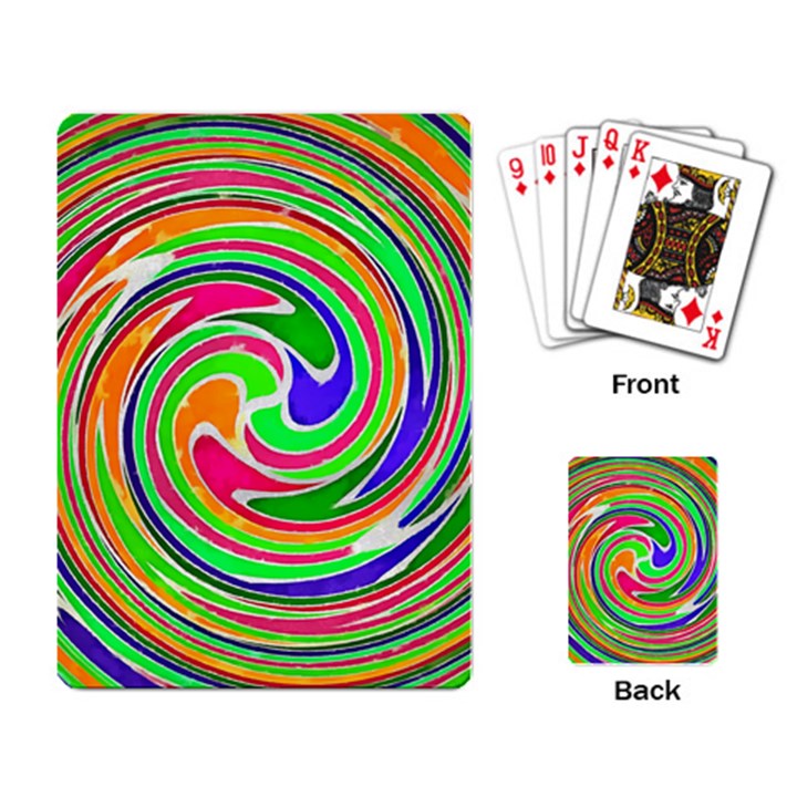 Colorful whirlpool watercolors                                                			Playing Cards Single Design