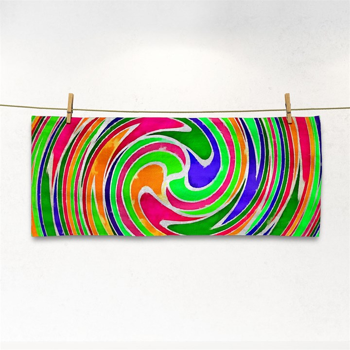 Colorful whirlpool watercolors                                                			Hand Towel