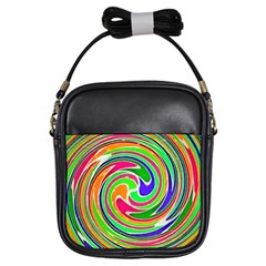 Colorful Whirlpool Watercolors                                                			girls Sling Bag by LalyLauraFLM