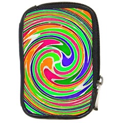 Colorful Whirlpool Watercolors                                                			compact Camera Leather Case by LalyLauraFLM