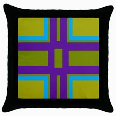 Angles And Shapes                                                 			throw Pillow Case (black) by LalyLauraFLM