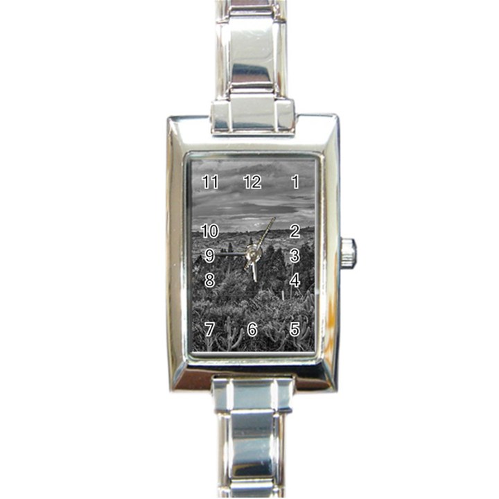 Ecuador Landscape Scene At Andes Range Rectangle Italian Charm Watch