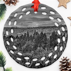 Ecuador Landscape Scene At Andes Range Round Filigree Ornament (2side)