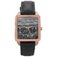 Ecuador Landscape Scene At Andes Range Rose Gold Leather Watch  by dflcprints