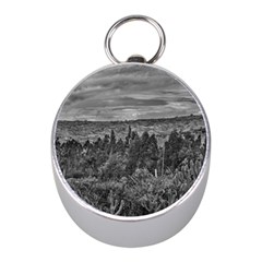 Ecuador Landscape Scene At Andes Range Mini Silver Compasses