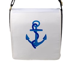 Blue Anchor Flap Messenger Bag (l)  by TRENDYcouture