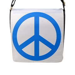 Blue Peace Flap Messenger Bag (l)  by TRENDYcouture