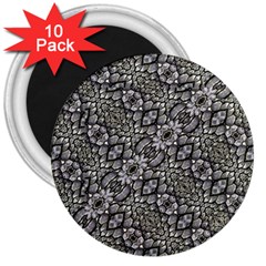 Silver Oriental Ornate  3  Magnets (10 Pack)  by dflcprints