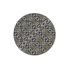 Silver Oriental Ornate  Magnet 3  (round) by dflcprints