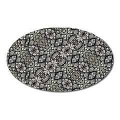 Silver Oriental Ornate  Oval Magnet by dflcprints