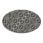 Silver Oriental Ornate  Oval Magnet Front