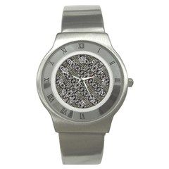 Silver Oriental Ornate  Stainless Steel Watch by dflcprints