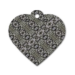 Silver Oriental Ornate  Dog Tag Heart (one Side) by dflcprints