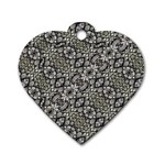 Silver Oriental Ornate  Dog Tag Heart (Two Sides) Front