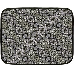 Silver Oriental Ornate  Double Sided Fleece Blanket (mini)  by dflcprints