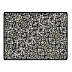 Silver Oriental Ornate  Fleece Blanket (small)