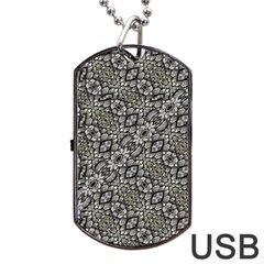 Silver Oriental Ornate  Dog Tag Usb Flash (one Side)