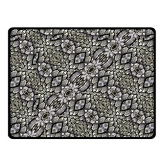 Silver Oriental Ornate  Double Sided Fleece Blanket (small) 