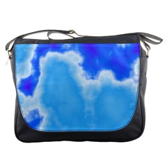 Powder Blue And Indigo Sky Pillow Messenger Bags by TRENDYcouture