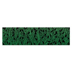 Green Ombre Feather Pattern, Black, Satin Scarf (oblong)