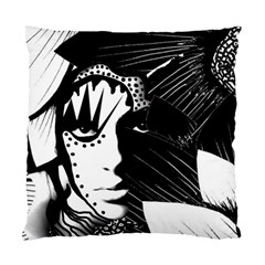 Woman Amongst Flowers Cushion Case (two Sided)  by DryInk