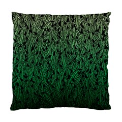 Green Ombre Feather Pattern, Black, Standard Cushion Case (two Sides) by Zandiepants