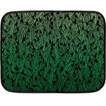 Green Ombre feather pattern, black, Fleece Blanket (Mini) 35 x27  Blanket