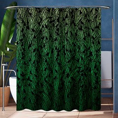 Green Ombre Feather Pattern, Black, Shower Curtain 60  X 72  (medium)