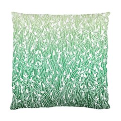 Green Ombre Feather Pattern, White, Standard Cushion Case (one Side) by Zandiepants