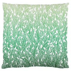 Green Ombre Feather Pattern, White, Large Cushion Case (two Sides) by Zandiepants