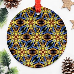 Vibrant Medieval Check Ornament (round)  by dflcprints