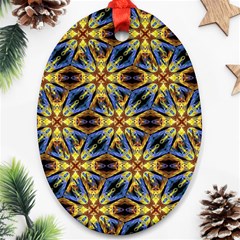 Vibrant Medieval Check Oval Ornament (two Sides) by dflcprints