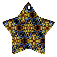 Vibrant Medieval Check Star Ornament (two Sides) 